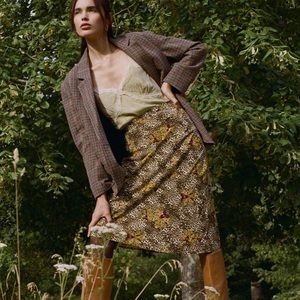 rouje carrie skirt in leo orchid, size 34 NWT